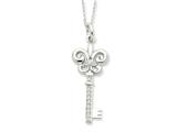 Sentimental Expressions(tm) Sterling Silver CZ Key To Purity 18 Inch Necklace