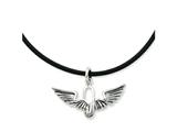 Sentimental Expressions(tm) Sterling Silver Antiqued Renewed Strength 22 inch Rubber Cord with 2 inch extention ext Neck