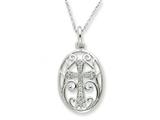 Sentimental Expressions(tm) Sterling Silver CZ A Second Start 18 Inch Necklace
