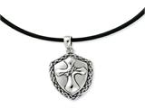 Sentimental Expressions(tm) Sterling Silver Antiqued Vessel of Honor 22 inch Rubber Cord with 2 inch extention ext Neckl