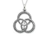 Sentimental Expressions(tm) Sterling Silver Antiqued Threefold Cord 18 Inch Necklace
