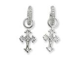 Sentimental Expressions(tm) Sterling Silver CZ Cross Charm Earrings
