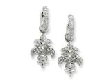 Sentimental Expressions(tm) Sterling Silver CZ Fluer de lis Earrings