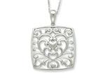 Sentimental Expressions(tm) Sterling Silver Antiqued I Care About What You Are Going Through 18 Inch Necklace