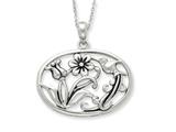 Sentimental Expressions(tm) Sterling Silver Antiqued Always Here For You 18 Inch Necklace