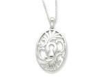 Sentimental Expressions(tm) Sterling Silver Antiqued Believe In Miracles 18 Inch Necklace