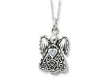Sentimental Expressions(tm) Sterling Silver Antiqued Mar. Birthstone Angel Ash Holder 18 Inch Necklace