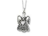 Sentimental Expressions(tm) Sterling Silver Antiqued Apr. CZ Birthstone Angel Ash Holder 18 Inch Necklace