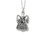 Sentimental Expressions(tm) Sterling Silver Antiqued Sep. Birthstone Angel Ash Holder 18 Inch Necklace
