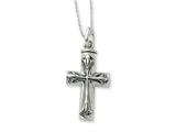 Sentimental Expressions(tm) Sterling Silver Antiqued Cross Ash Holder 18 Inch Necklace