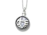 Sentimental Expressions(tm) Sterling Silver Antiqued Love Ash Holder 18 Inch Necklace