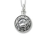 Sentimental Expressions(tm) Sterling Silver Antiqued Paw Ash Holder 18 Inch Necklace