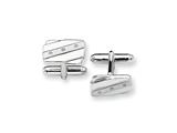 Sterling Silver and Diamond Cuff Links