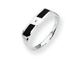Sterling Silver Onyx and Diamond Ring