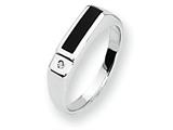 Sterling Silver Onyx and Diamond Ring