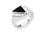 Sterling Silver Onyx and Diamond Ring