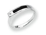 Sterling Silver Onyx and Diamond Ring