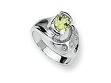 Sterling Silver Lemon Quartz and Diamond Ring