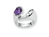 Sterling Silver Amethyst and Diamond Ring