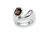 Sterling Silver Smokey Quartz and Diamond Ring