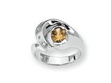 Sterling Silver Citrine and Diamond Ring