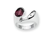 Sterling Silver Garnet and Diamond Ring