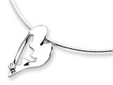 Sterling Silver and Diamond Heart Slide Necklace