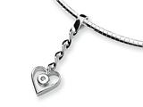 Sterling Silver and Diamond Heart Slide Necklace