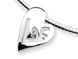 Sterling Silver and Diamond Heart Slide Necklace