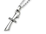 Sterling Silver and Diamond Cross Pendant Necklace