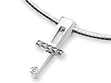Sterling Silver and Diamond Cross Slide Necklace