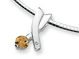 Sterling Silver Citrine and Diamond Slide Necklace