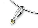 Sterling Silver Lemon Quartz and Diamond Slide Necklace