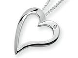 Sterling Silver and Diamond Heart Pendant Necklace