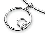 Sterling Silver and Diamond Circle Slide Necklace