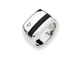 Sterling Silver Onyx and Diamond Men"s Ring