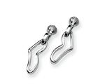 Sterling Silver and Diamond Heart Post Earrings