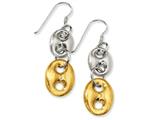 Sterling Silver and 18K Yellow Gold Plated Fancy Earrings