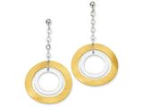 Sterling Silver and 18K Yellow Gold Plated Ball Post Dangle Earrings