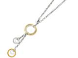 Sterling Silver and 18K Yellow Gold Plated Fancy Circle Necklace