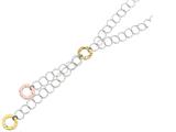 Sterling Silver and 18K Yellow and Rose Gold Plated Fancy Necklace