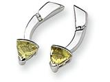 Sterling Silver Lemon Quartz and Diamond Post Earrings