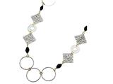 Sterling Silver and 18K Yellow Gold Plated Onyx Fancy Necklace