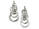 Sterling Silver Fancy Ball Post Dangle Earrings