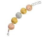 Sterling Silver and 18K Yellow and Rose Gold Plated Fancy Bracelet