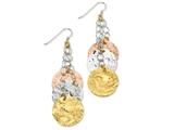 Sterling Silver and 18K Yellow and Rose Gold Plated Fancy Earrings