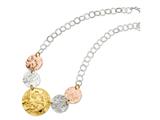 Sterling Silver and 18K Yellow and Rose Gold Plated Fancy Necklace