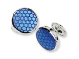 Sterling Silver Blue Resin Fancy Cuff Links