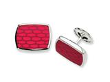 Sterling Silver Red Resin Fancy Cuff Links