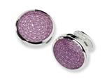 Sterling Silver Purple Resin Fancy Cuff Links